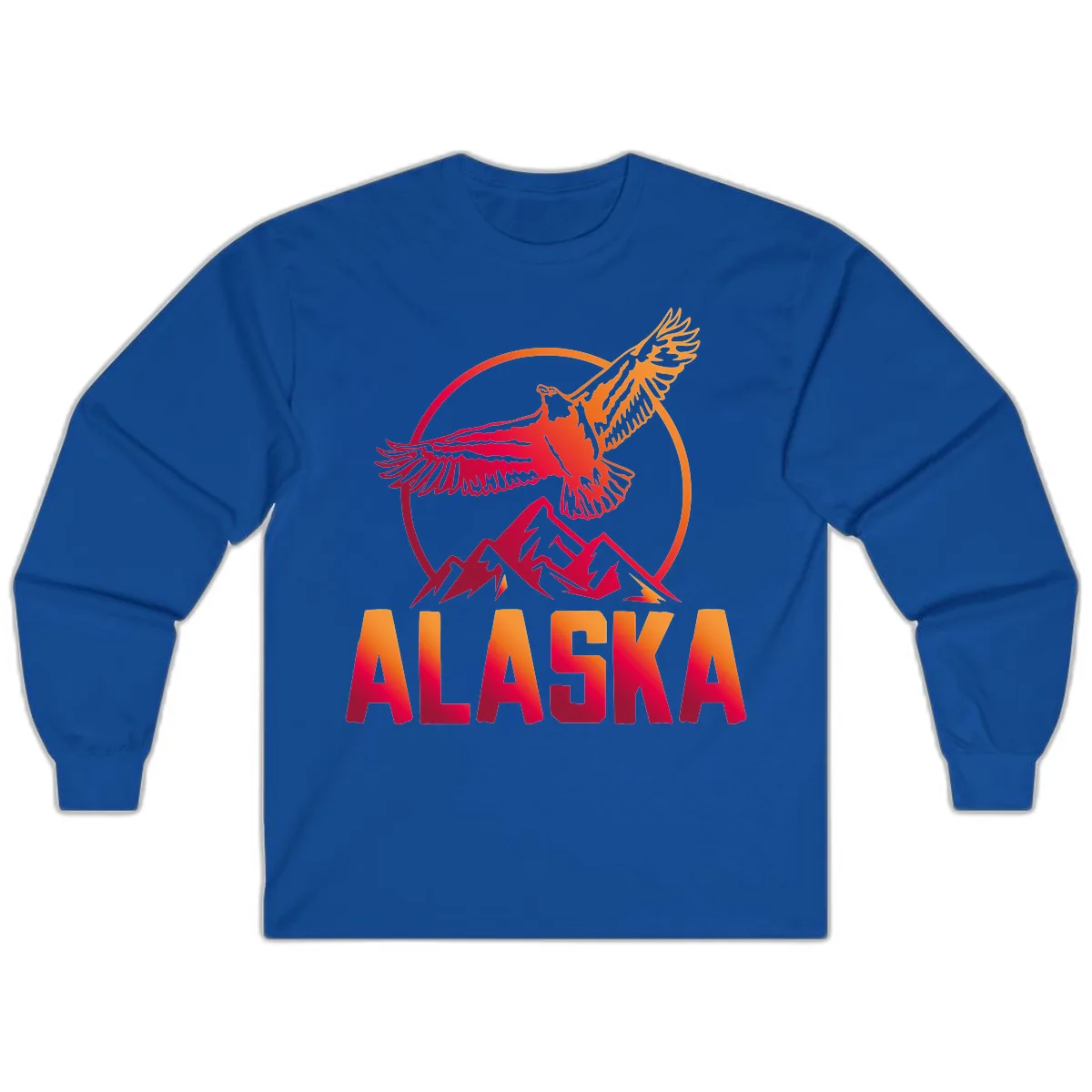 Soaring Eagle Alaska Mountains Long Sleeve in Royal