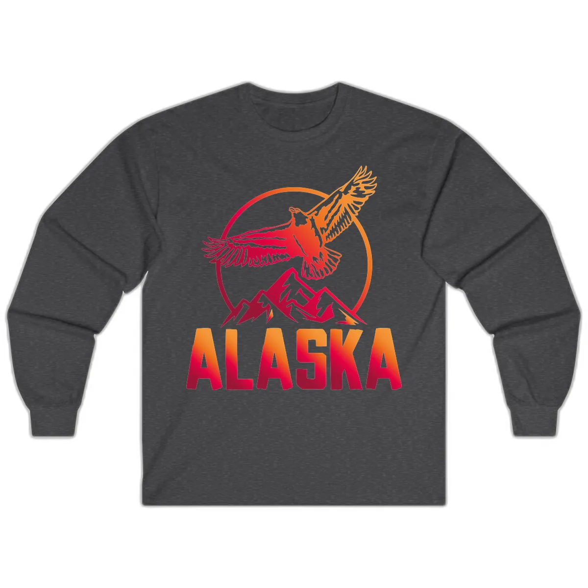 Soaring Eagle Alaska Mountains Long Sleeve in Dark Heather