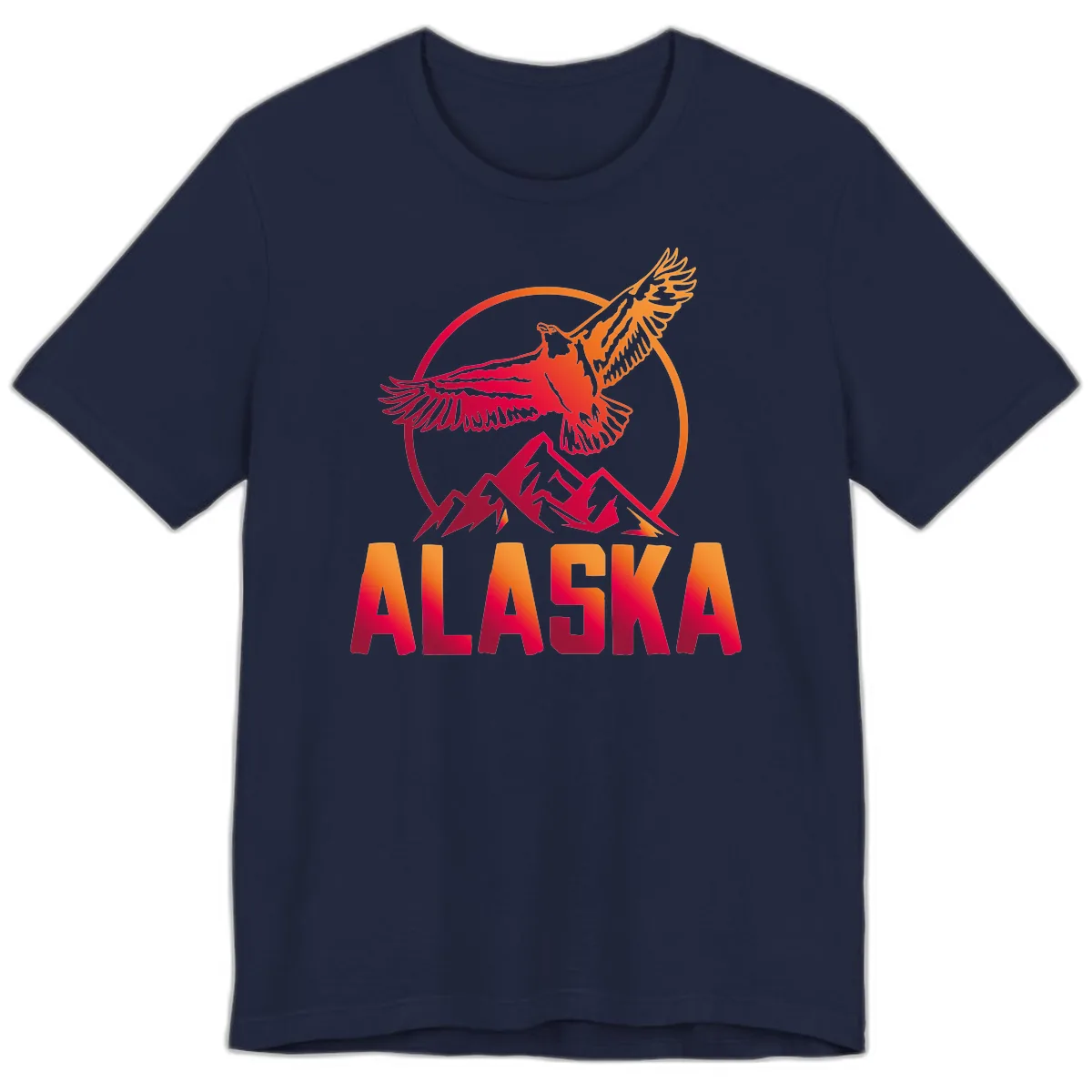 Soaring Eagle Alaska Mountains Premium T-Shirt in Navy