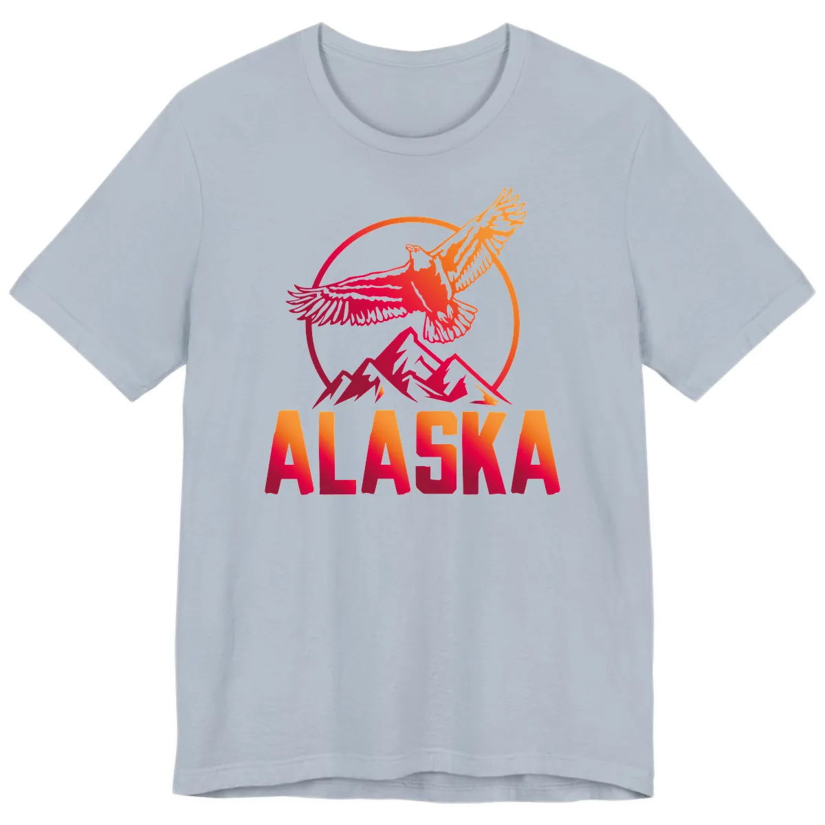 Soaring Eagle Alaska Mountains Premium T-Shirt in Light Blue