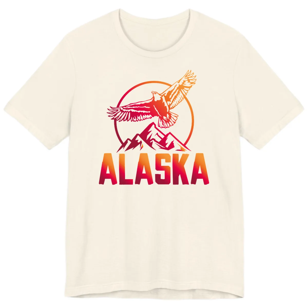 Soaring Eagle Alaska Mountains Premium T-Shirt in Natural
