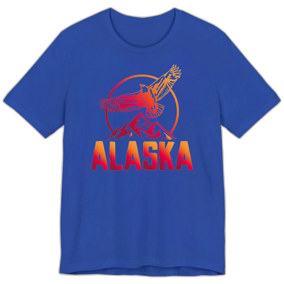Soaring Eagle Alaska Mountains Premium T-Shirt in True Royal