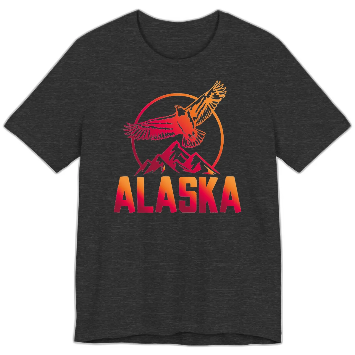 Soaring Eagle Alaska Mountains Premium T-Shirt in Dark Grey Heather