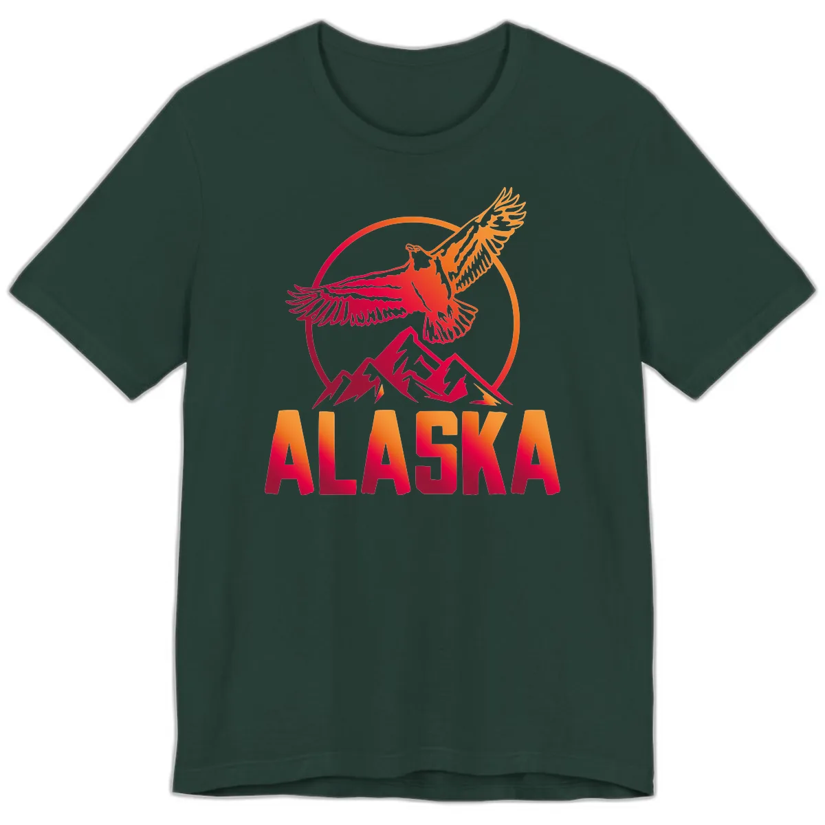 Soaring Eagle Alaska Mountains Premium T-Shirt in Forest