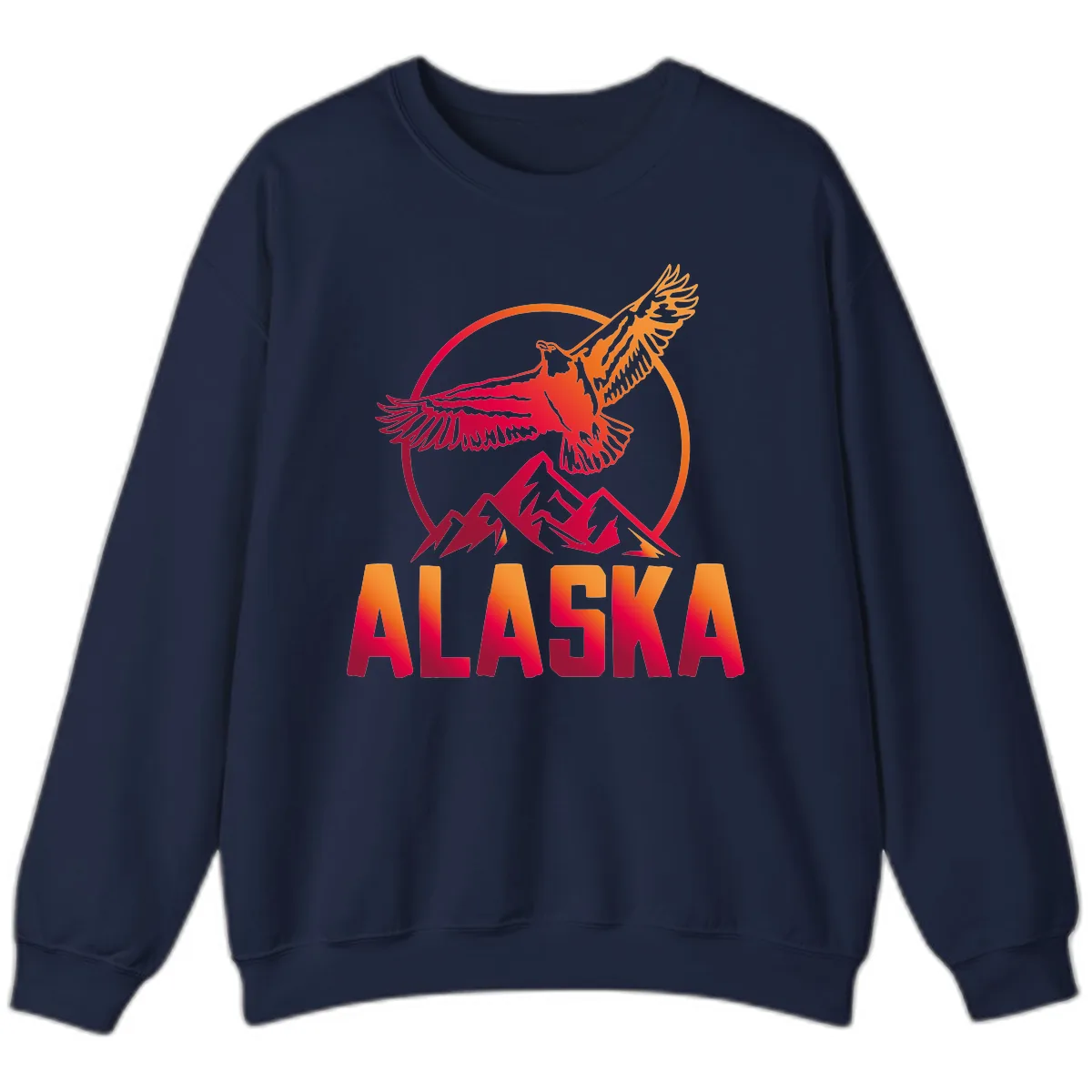 Soaring Eagle Alaska Mountains Sweatshirt in Navy