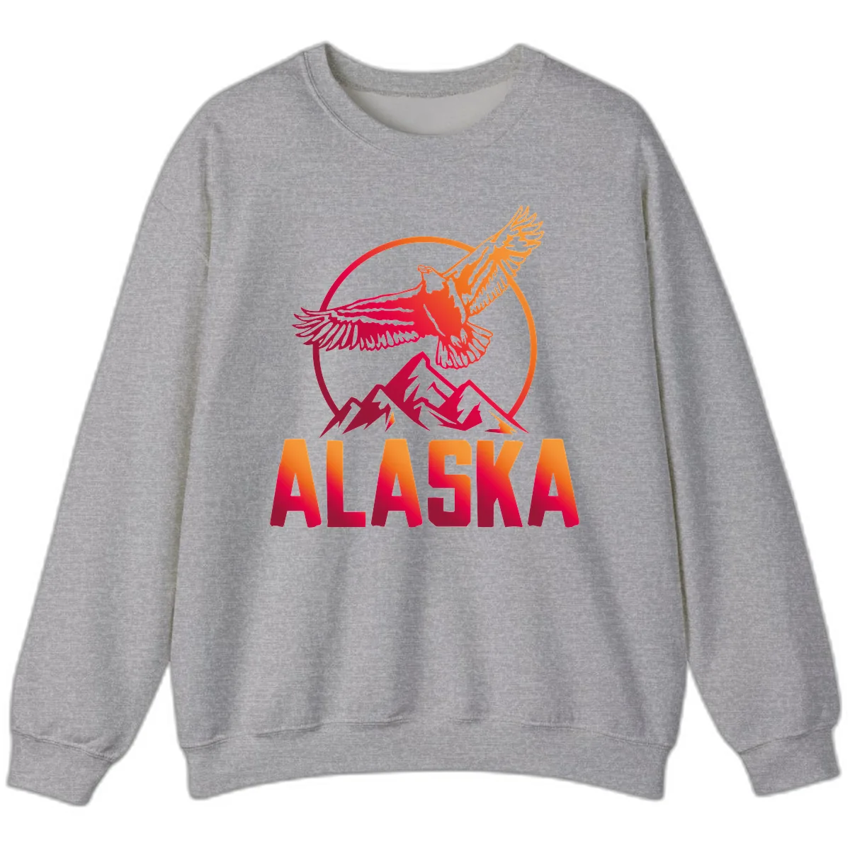 Soaring Eagle Alaska Mountains Sweatshirt in Sport Grey