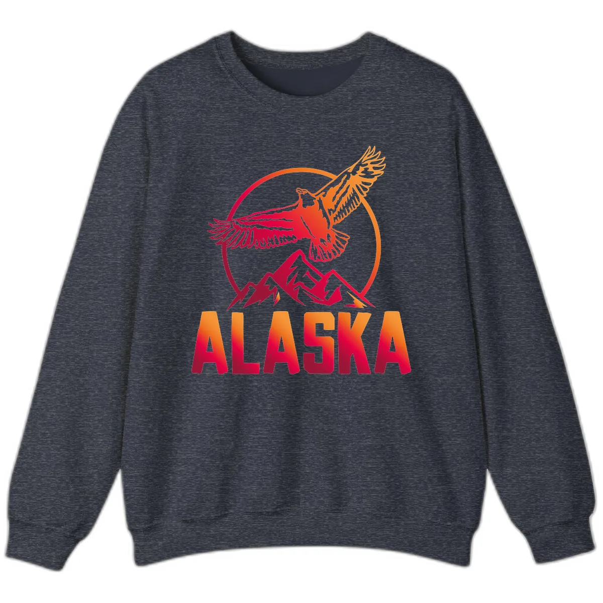 Soaring Eagle Alaska Mountains Sweatshirt in Heather Sport Dark Navy