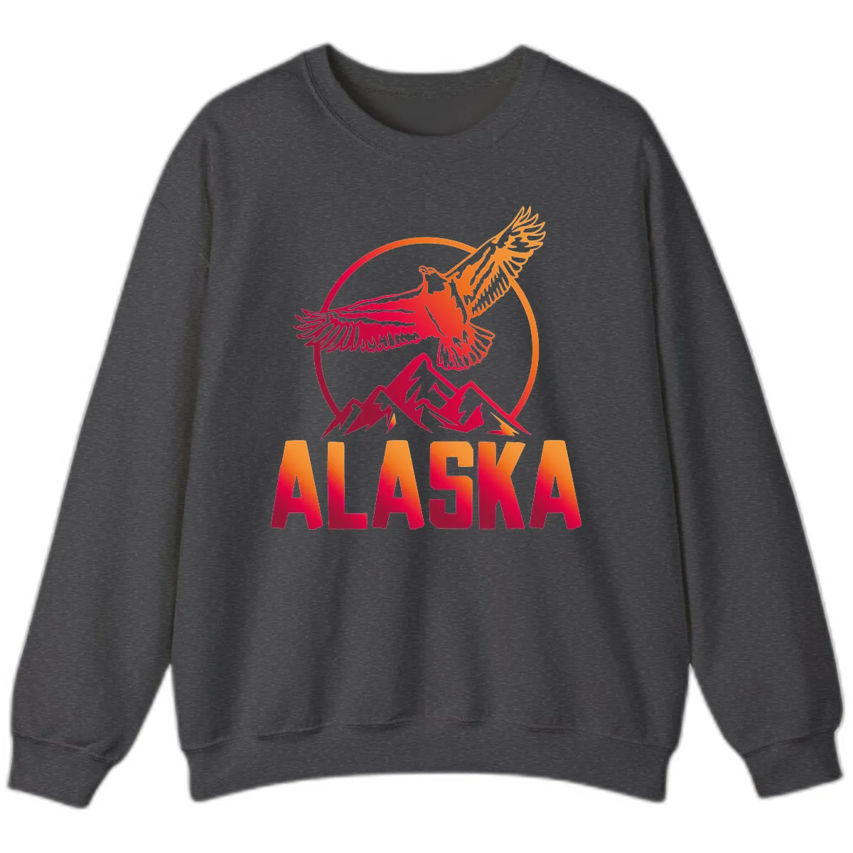 Soaring Eagle Alaska Mountains Sweatshirt in Dark Heather