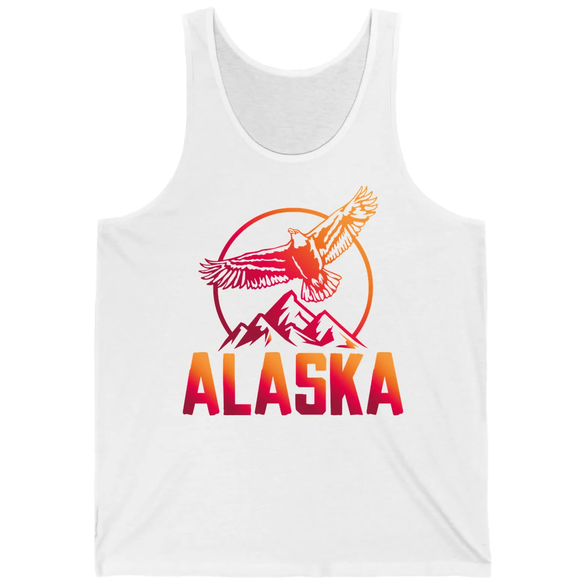 Soaring Eagle Alaska Mountains Tank in White