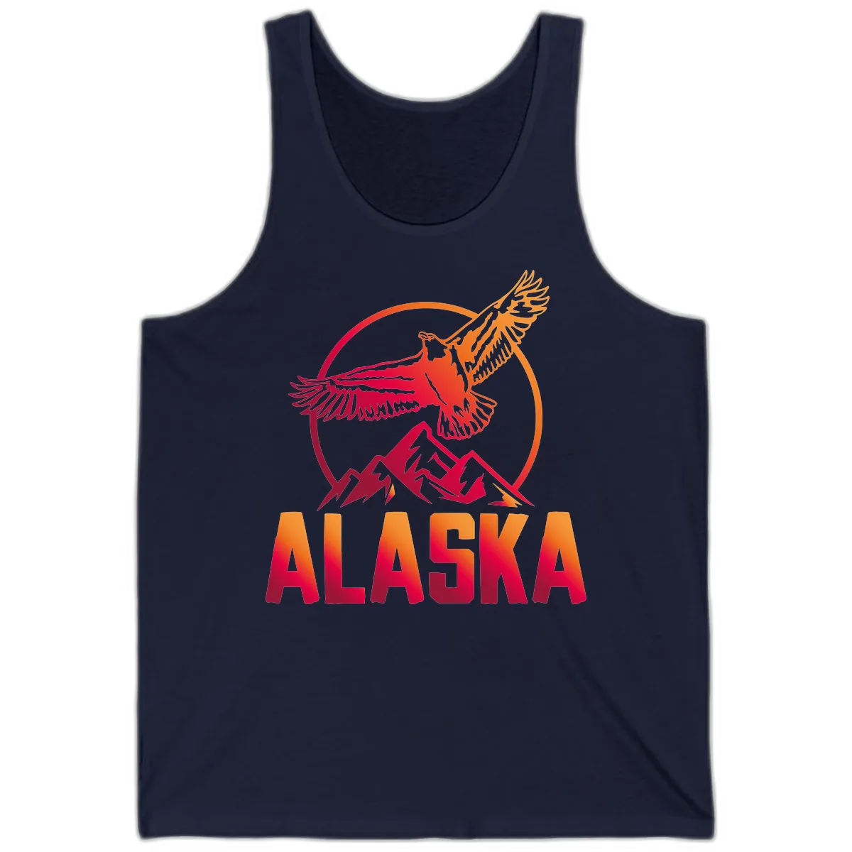 Soaring Eagle Alaska Mountains Tank in Navy