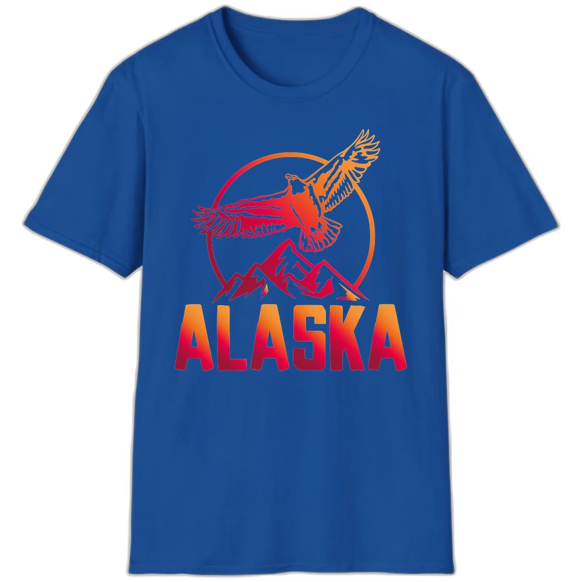 Soaring Eagle Alaska Mountains T-Shirt in Royal