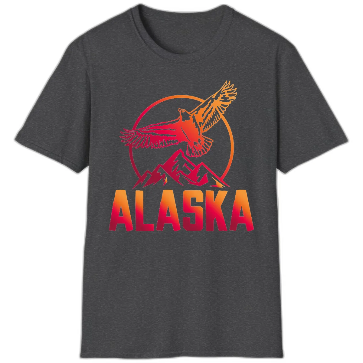 Soaring Eagle Alaska Mountains T-Shirt in Dark Heather