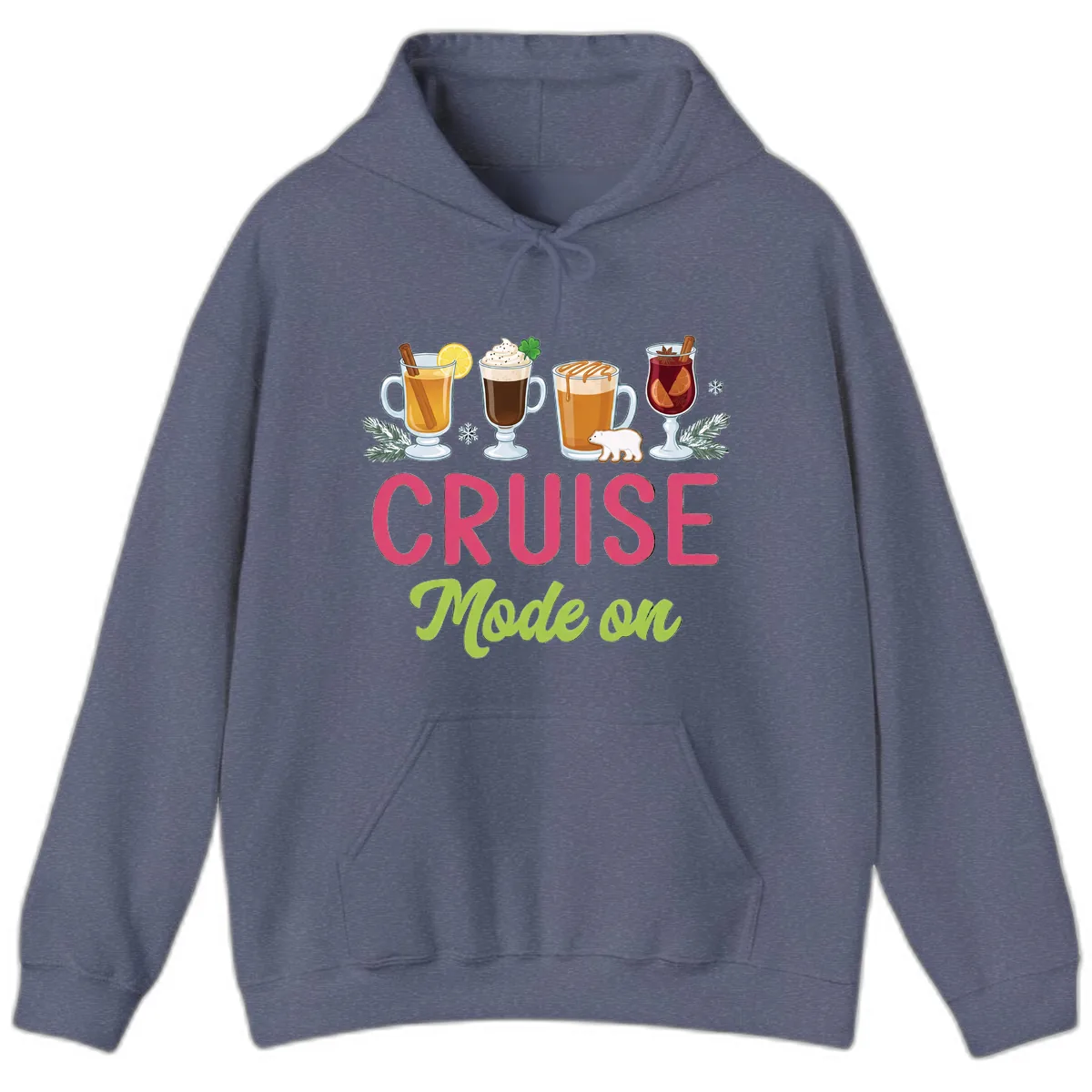 Cruise Mode On Hoodie in Heather Navy