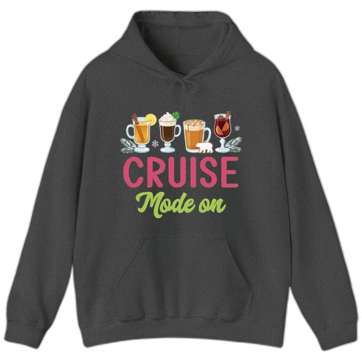 Cruise Mode On Hoodie in Dark Heather