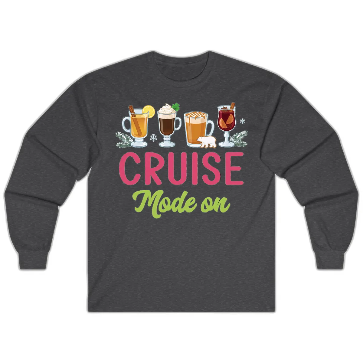 Cruise Mode On Long Sleeve in Dark Heather