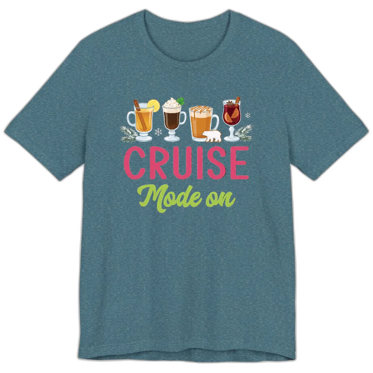 Cruise Mode On Premium T-Shirt in Heather Deep Teal
