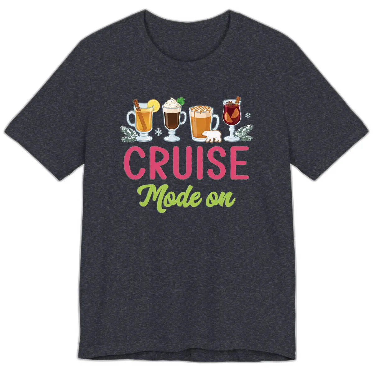 Cruise Mode On Premium T-Shirt in Heather Navy