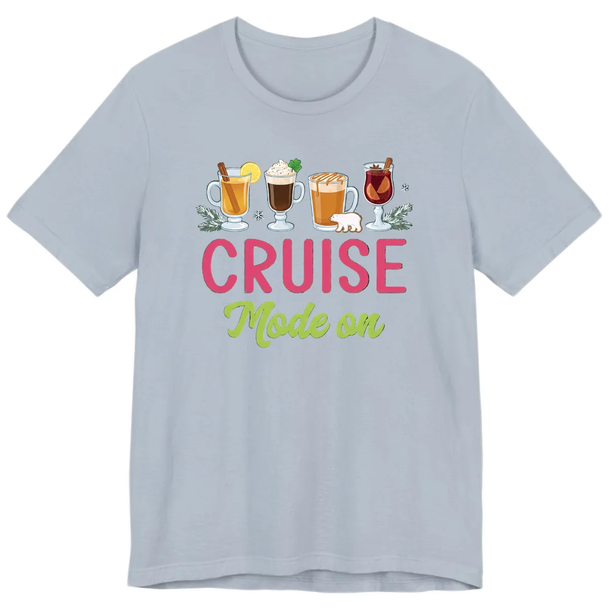 Cruise Mode On Premium T-Shirt in Light Blue