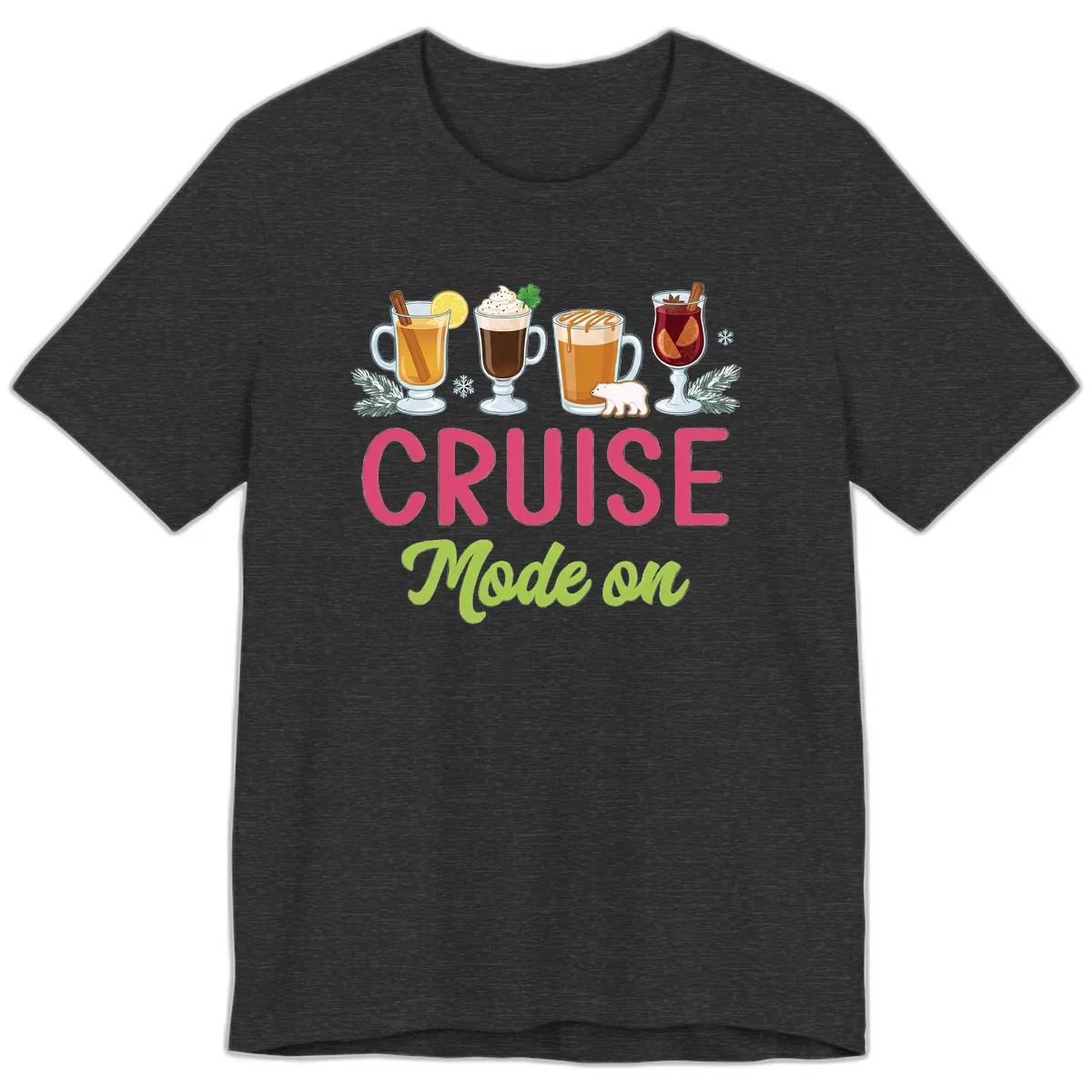 Cruise Mode On Premium T-Shirt in Dark Grey Heather