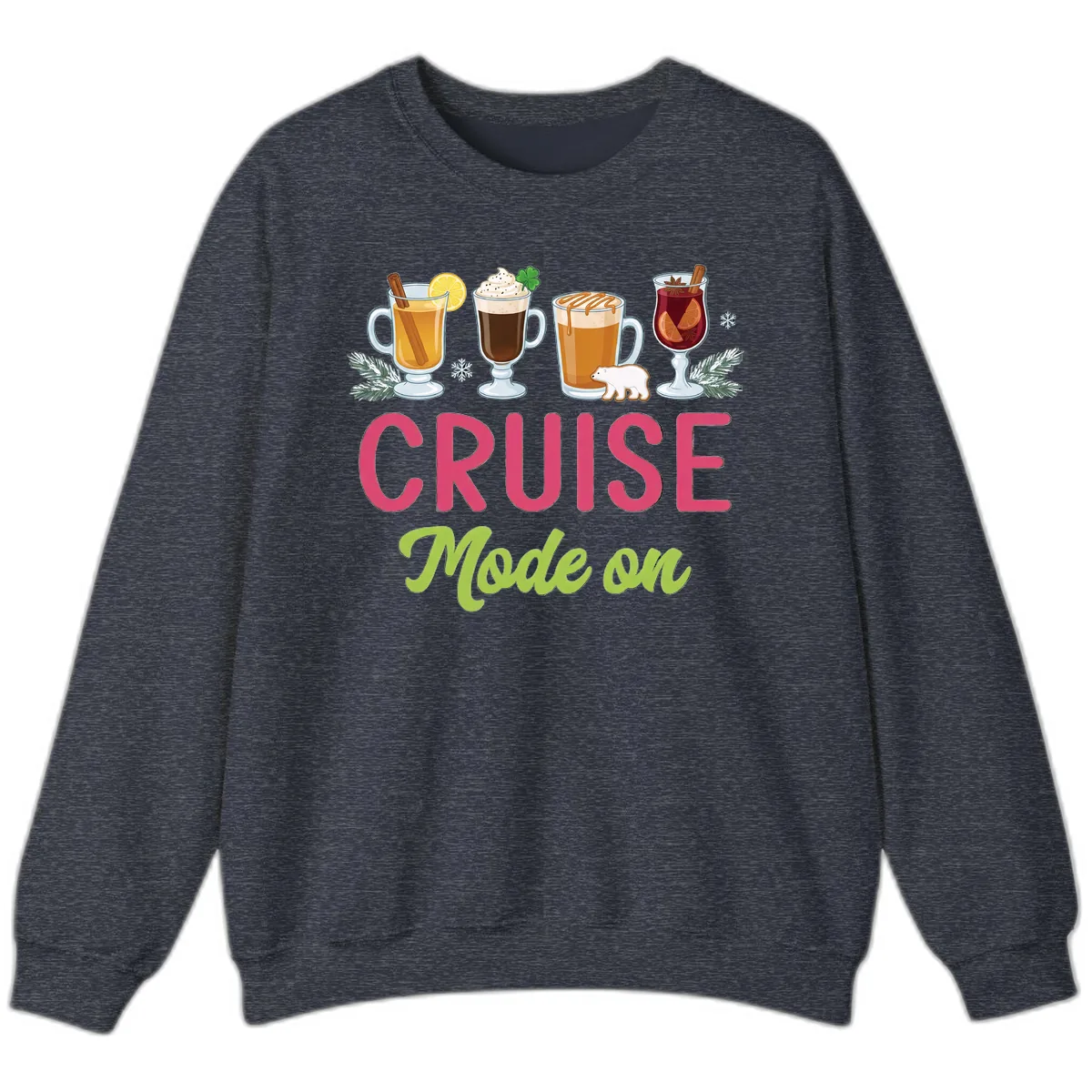 Cruise Mode On Sweatshirt in Heather Sport Dark Navy