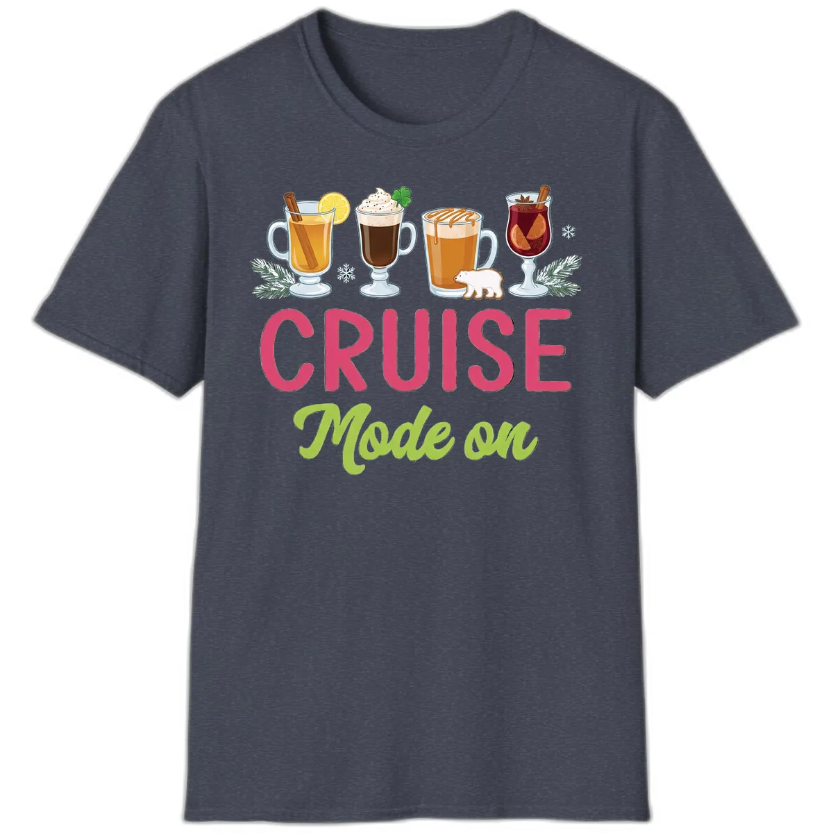 Cruise Mode On T-Shirt in Heather Navy