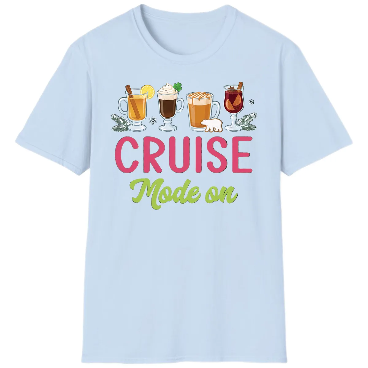 Cruise Mode On T-Shirt in Light Blue