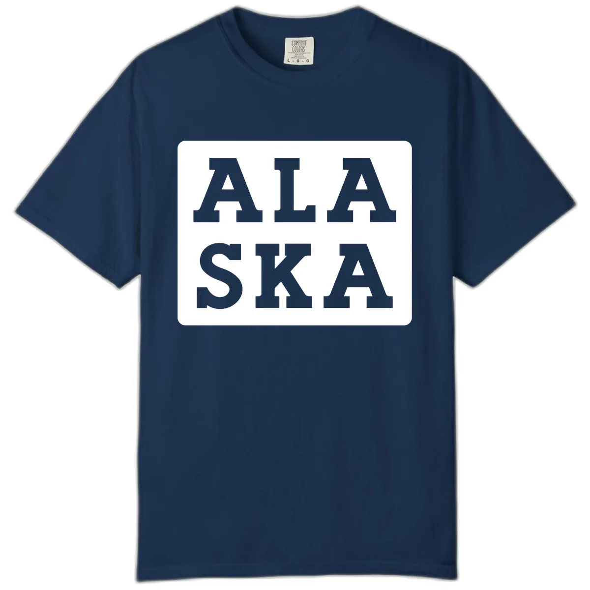 Alaska Cruise Pun Lettering Design Comfort Color in Navy