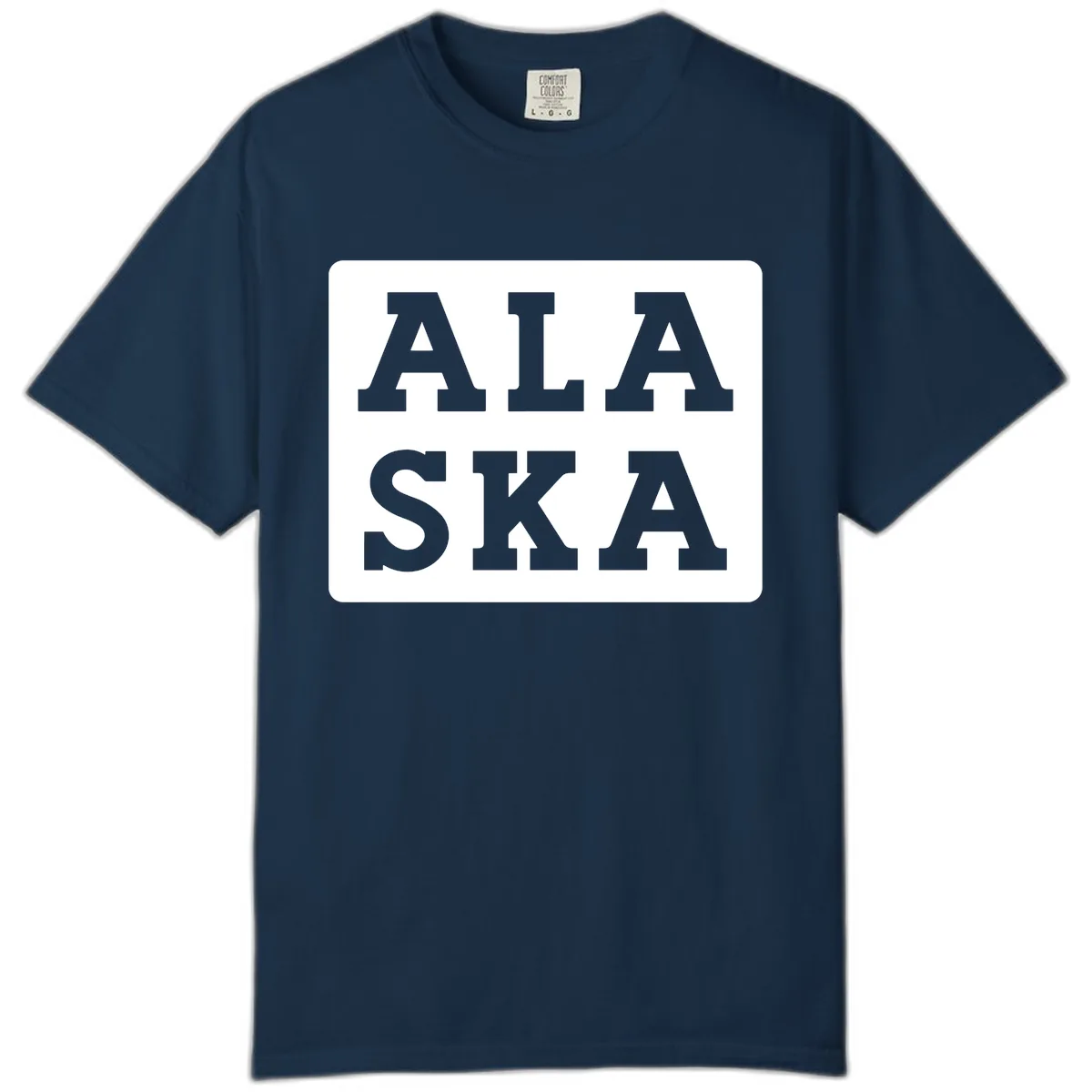 Alaska Cruise Pun Lettering Design Comfort Color in True Navy