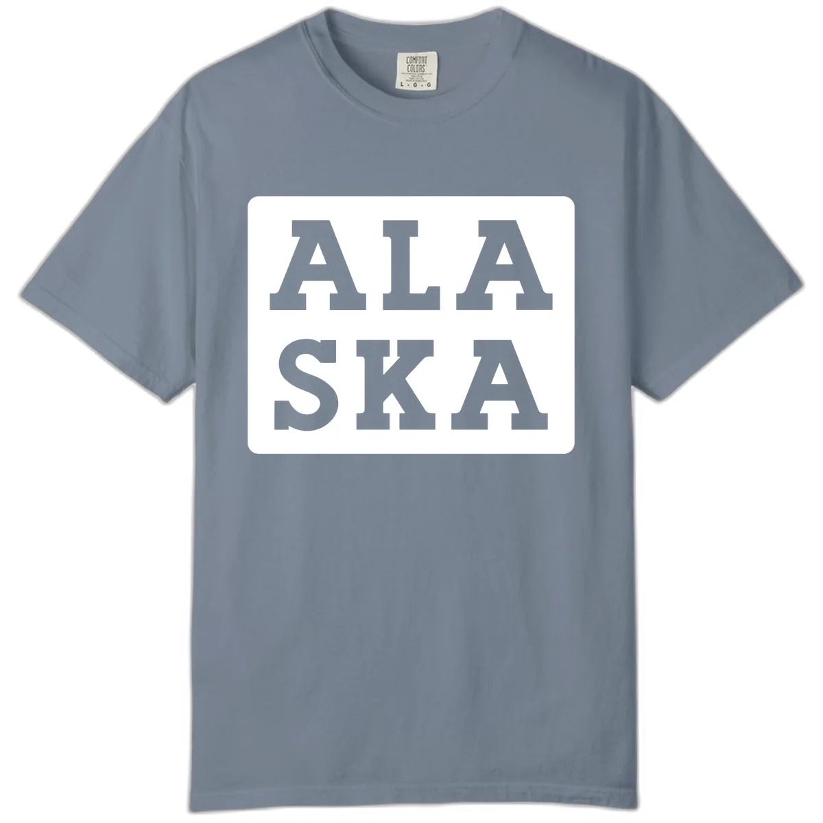 Alaska Cruise Pun Lettering Design Comfort Color in Blue Jean