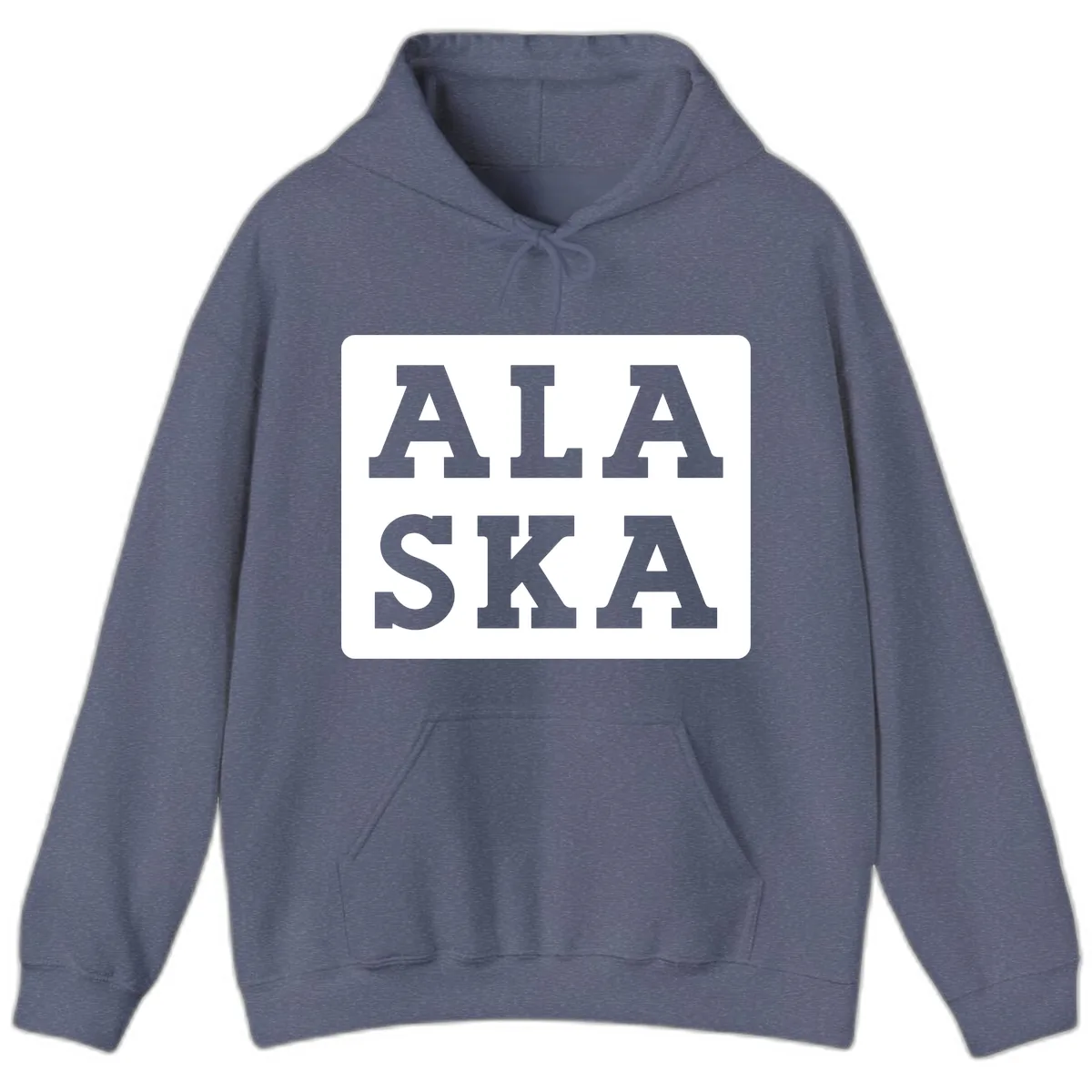 Alaska Cruise Pun Lettering Design Hoodie in Heather Navy