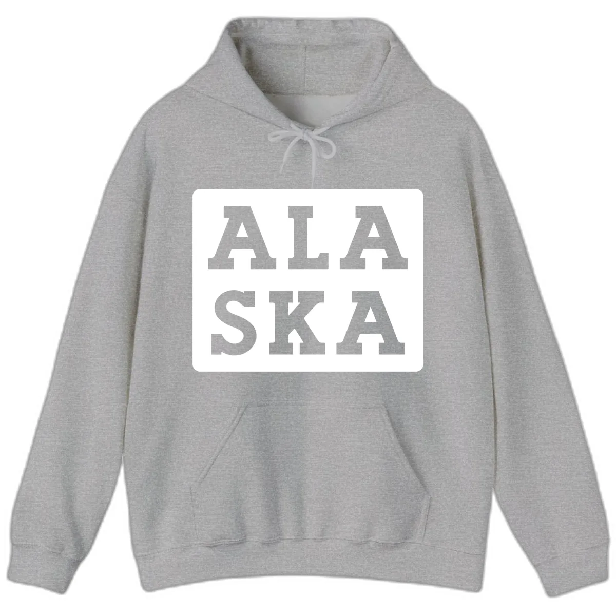 Alaska Cruise Pun Lettering Design Hoodie in Sport Grey