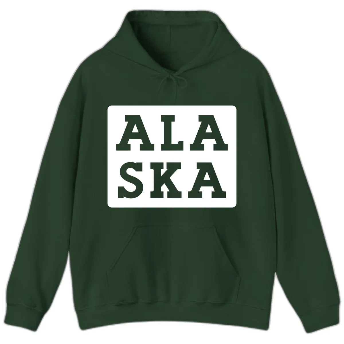 Alaska Cruise Pun Lettering Design Hoodie in Forest Green