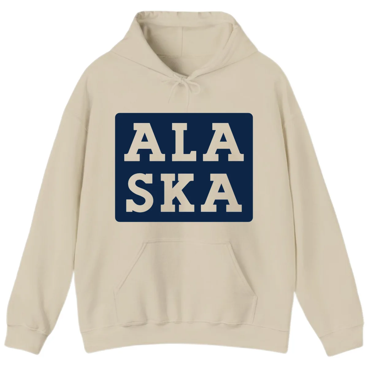 Alaska Cruise Pun Lettering Design Hoodie in Sand