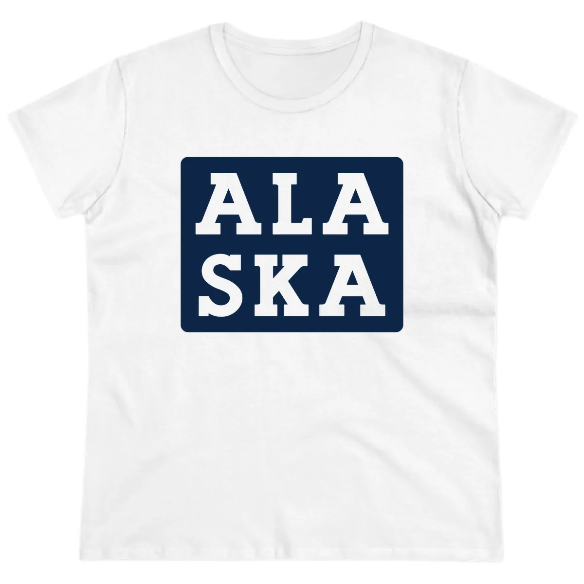 Alaska Cruise Pun Lettering Design Ladies Tee in White