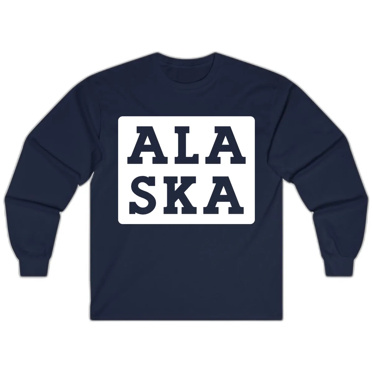 Alaska Cruise Pun Lettering Design Long Sleeve in Navy