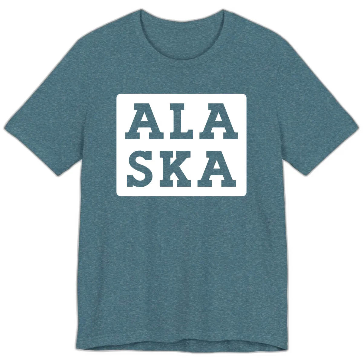 Alaska Cruise Pun Lettering Design Premium T-Shirt in Heather Deep Teal