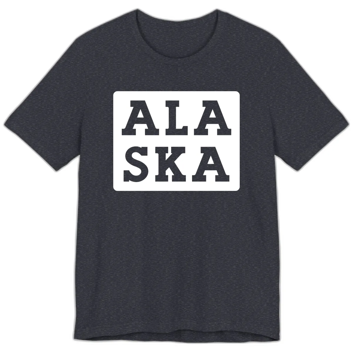 Alaska Cruise Pun Lettering Design Premium T-Shirt in Heather Navy