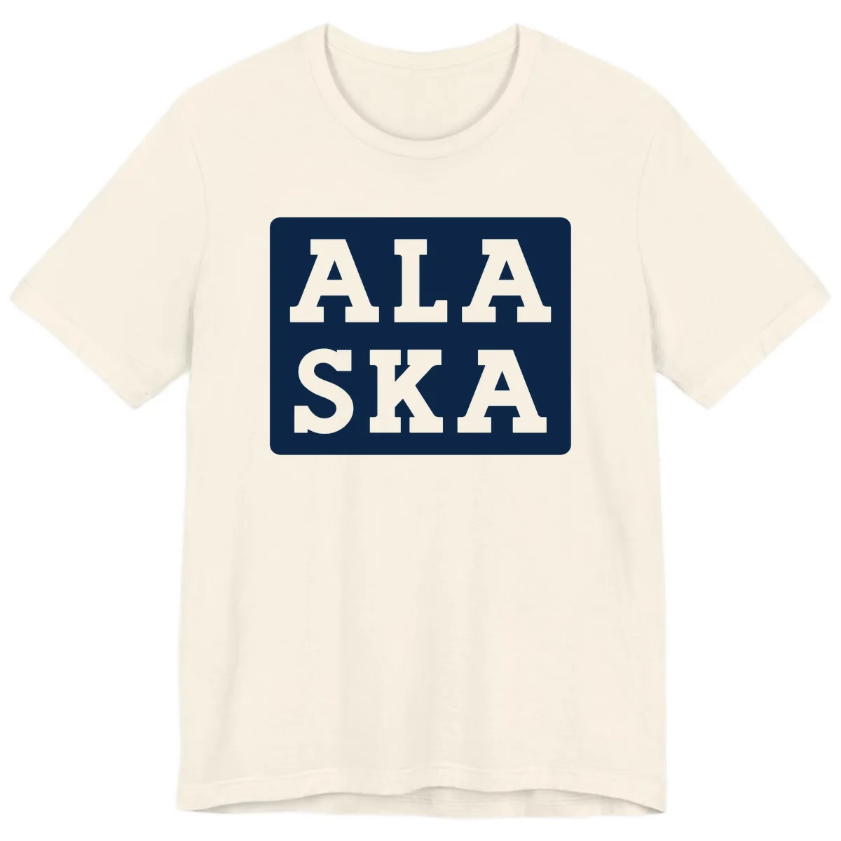Alaska Cruise Pun Lettering Design Premium T-Shirt in Natural