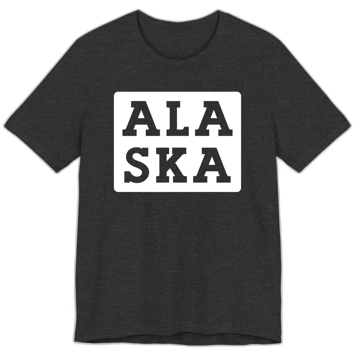 Alaska Cruise Pun Lettering Design Premium T-Shirt in Dark Grey Heather