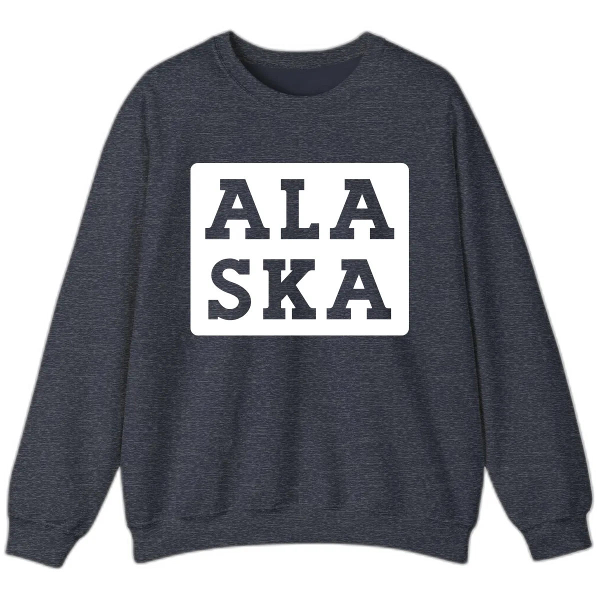 Alaska Cruise Pun Lettering Design Sweatshirt in Heather Sport Dark Navy