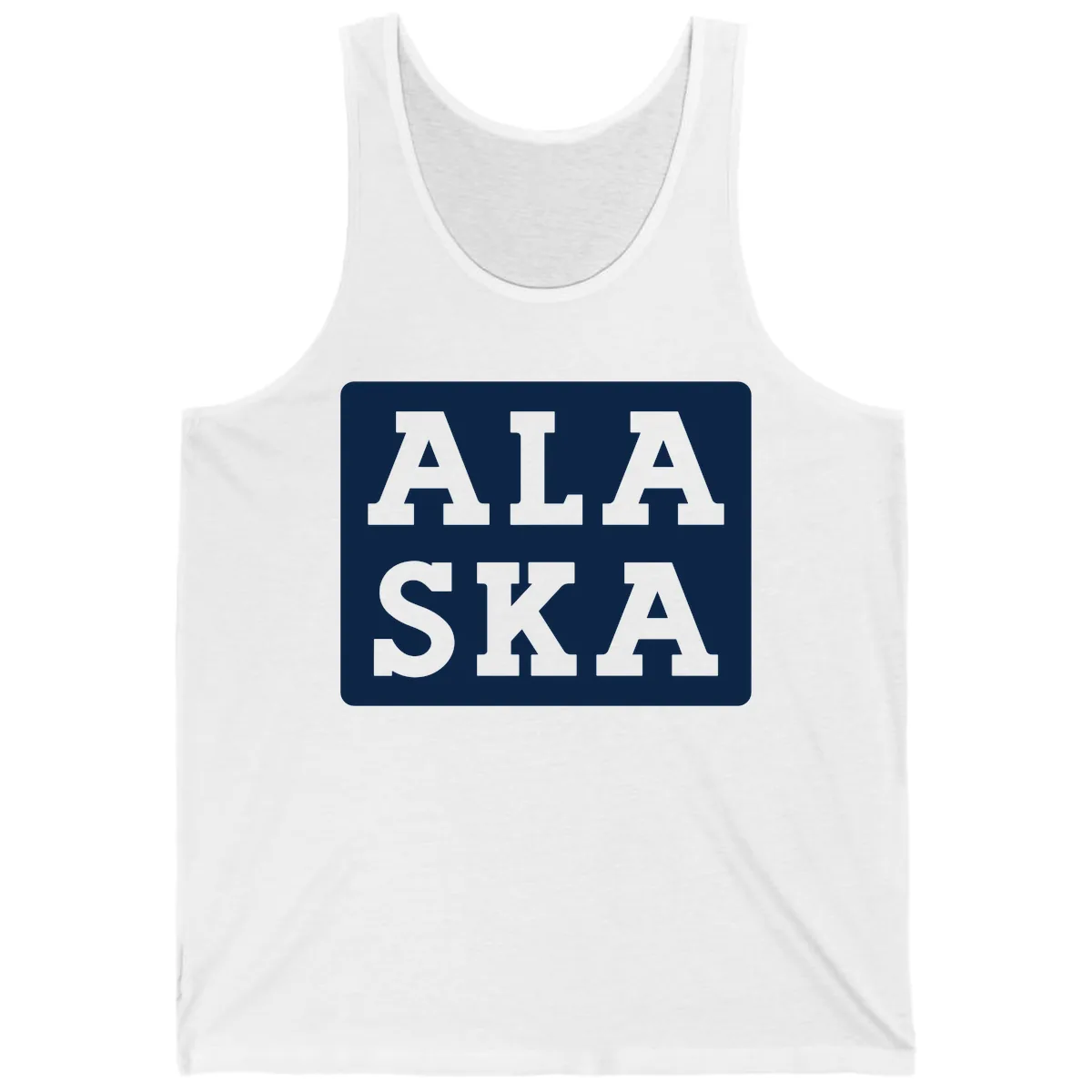 Alaska Cruise Pun Lettering Design Tank in White