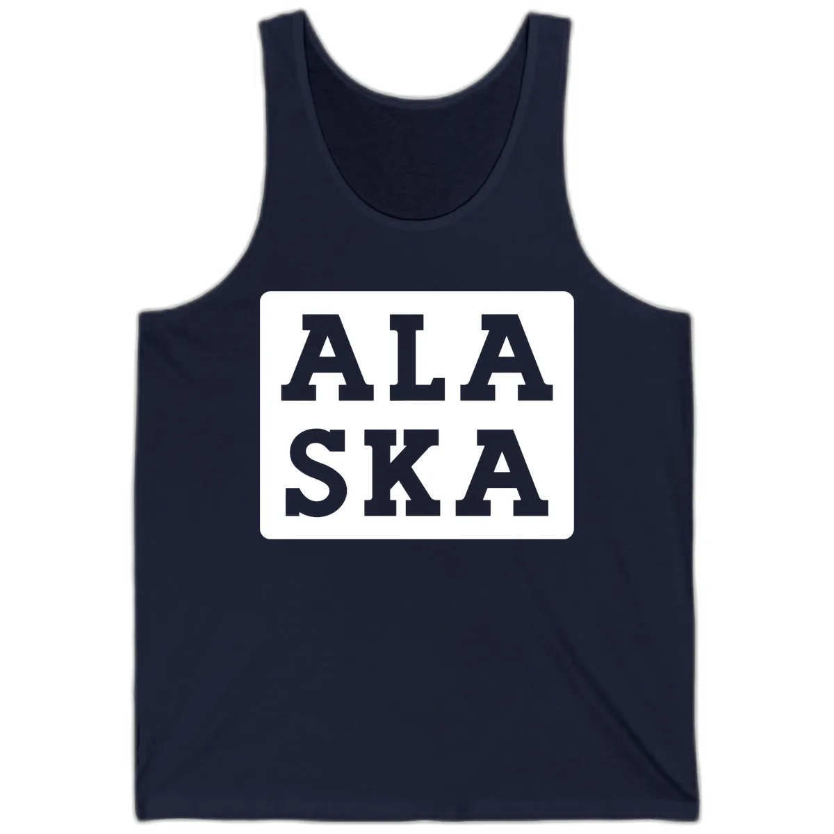 Alaska Cruise Pun Lettering Design Tank in Navy