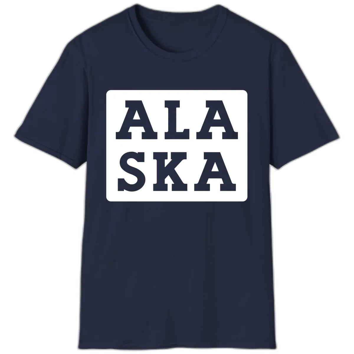 Alaska Cruise Pun Lettering Design T-Shirt in Navy