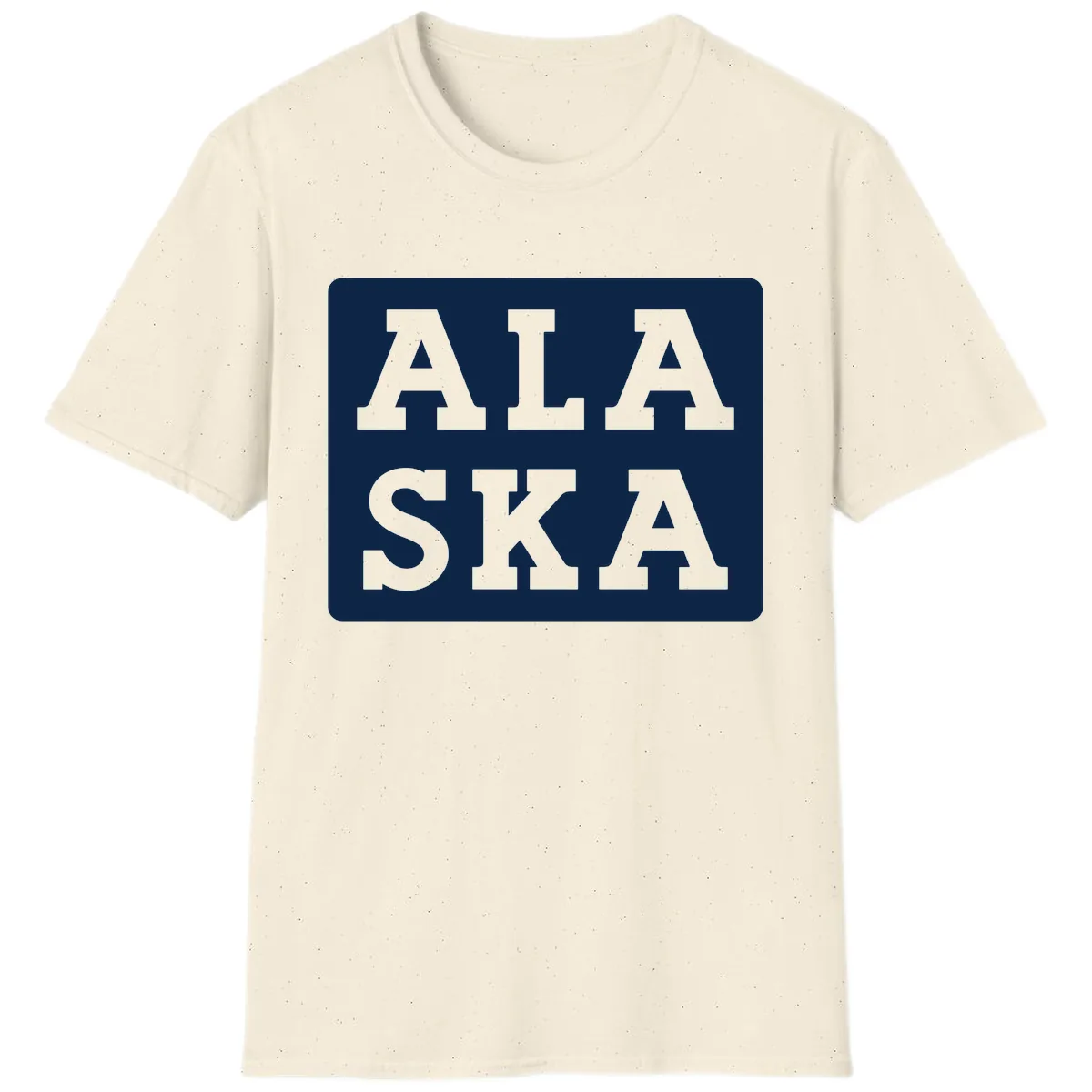 Alaska Cruise Pun Lettering Design T-Shirt in Natural