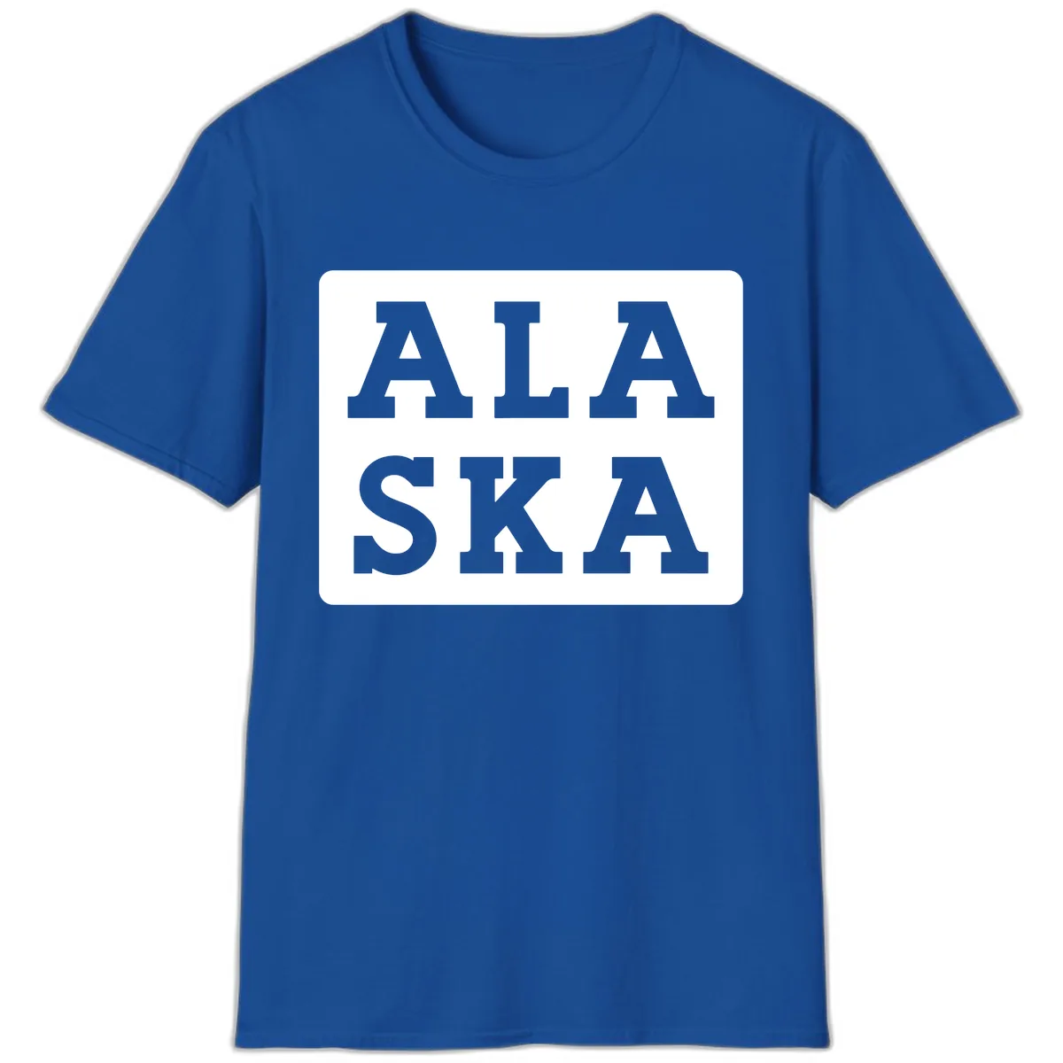 Alaska Cruise Pun Lettering Design T-Shirt in Royal