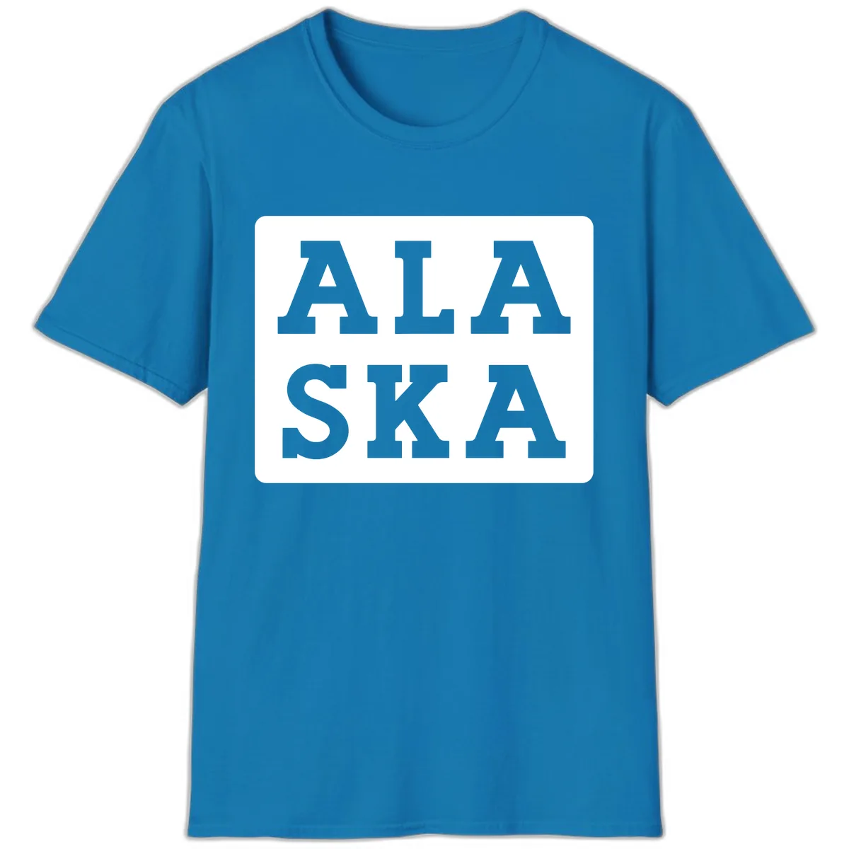 Alaska Cruise Pun Lettering Design T-Shirt in Sapphire