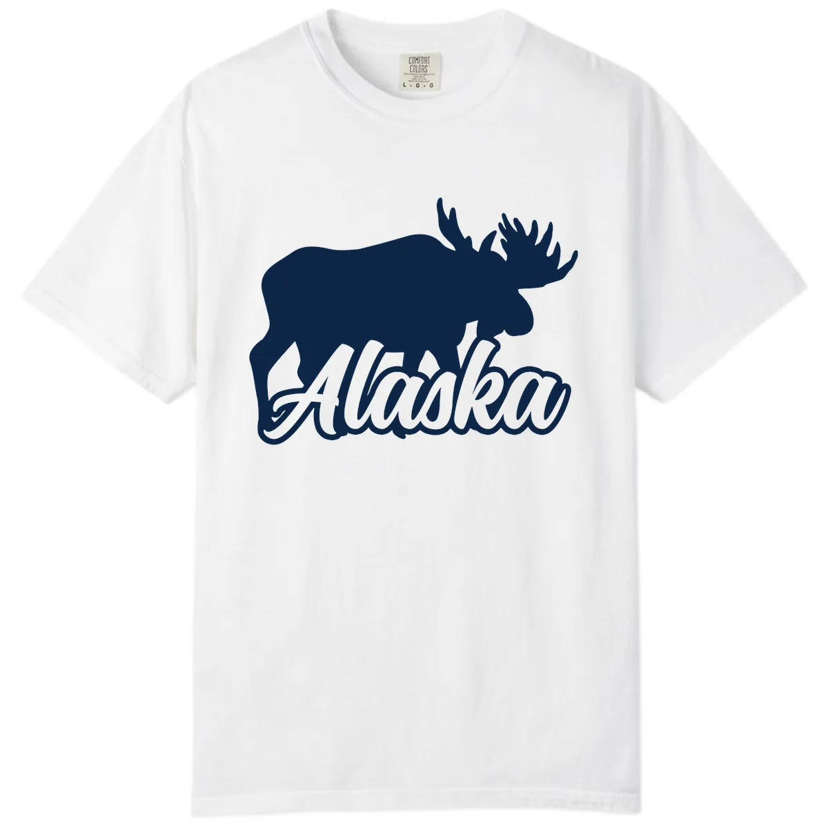 Moose Alaska Silhouette Design Comfort Color in White