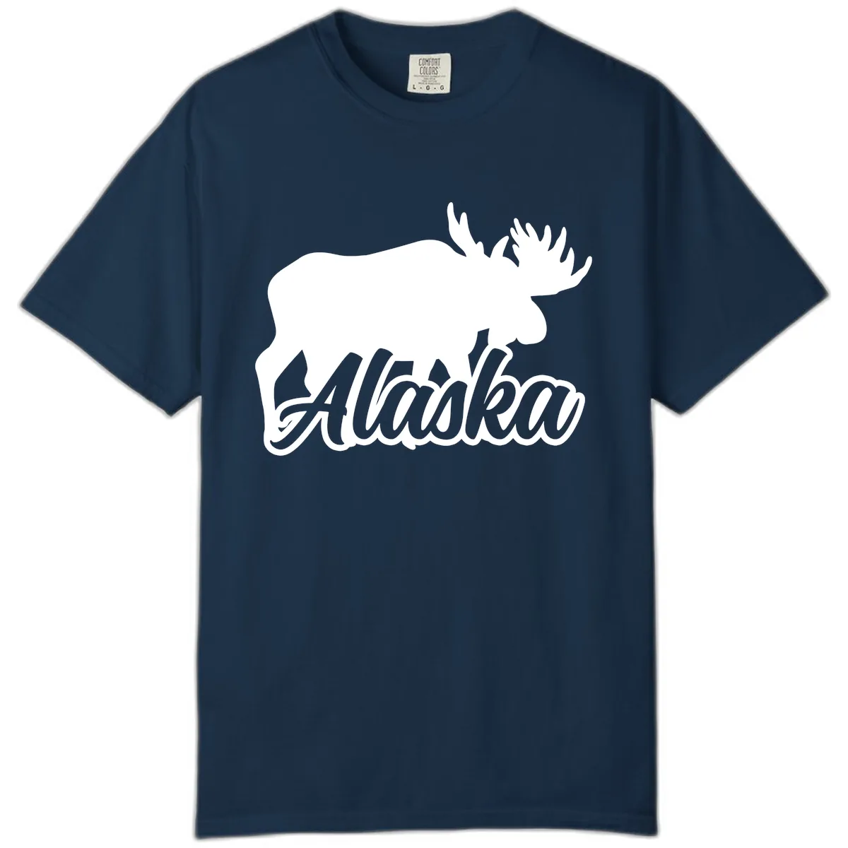 Moose Alaska Silhouette Design Comfort Color in True Navy
