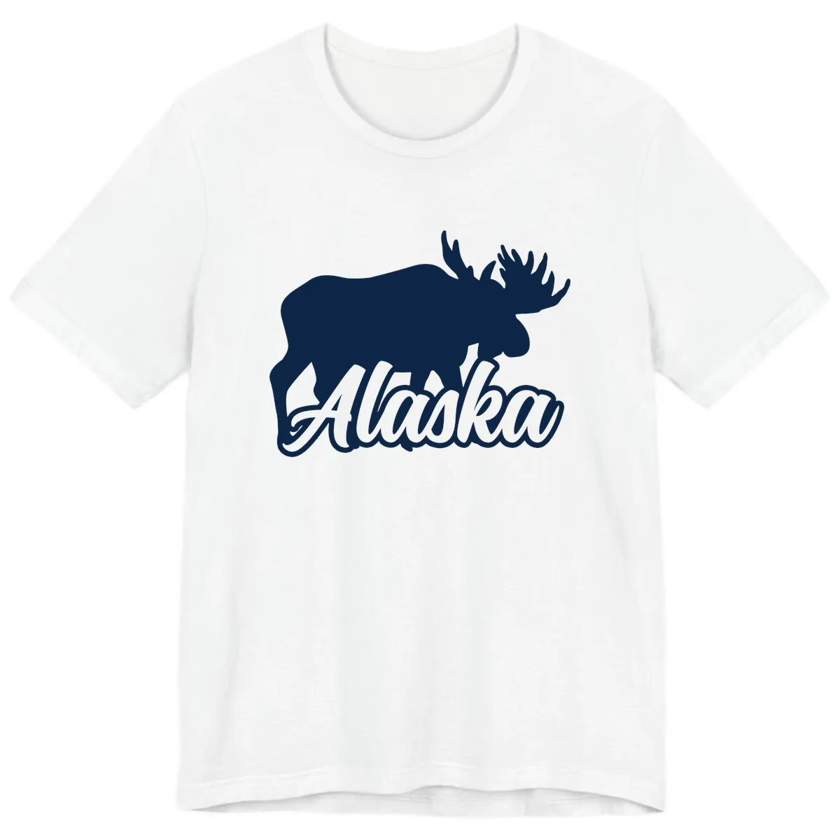 Moose Alaska Silhouette Design Premium T-Shirt in White