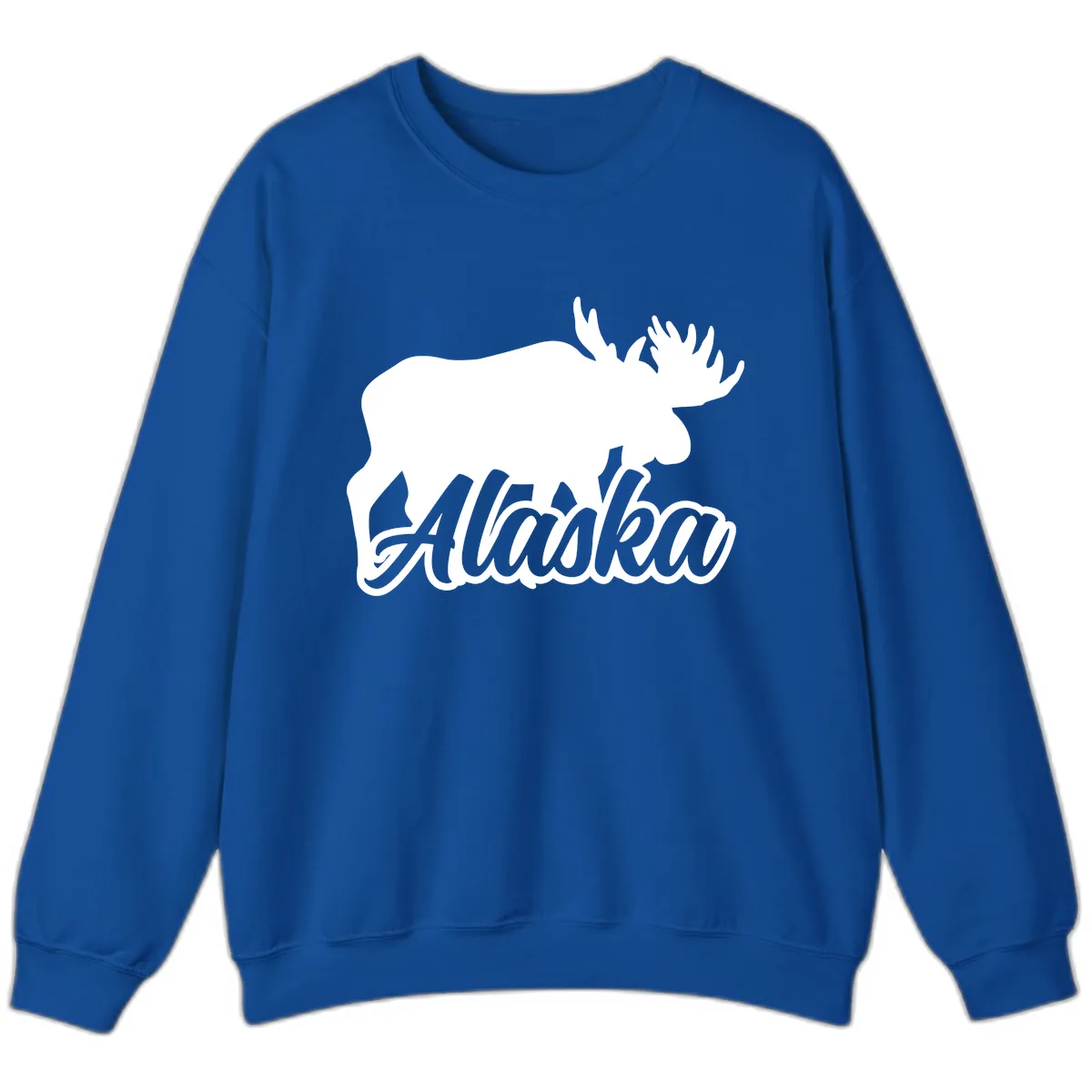 Moose Alaska Silhouette Design Sweatshirt in Royal